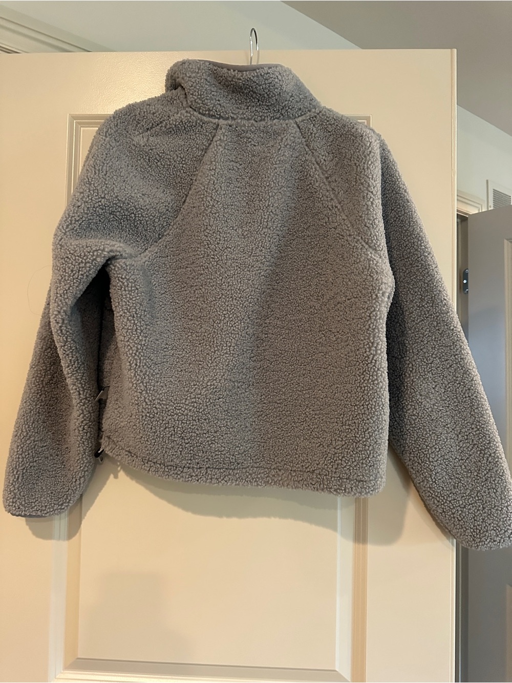 Women’s Cozy Half-Zip Sherpa Jacket - Light Gray - Picture 3 of 3